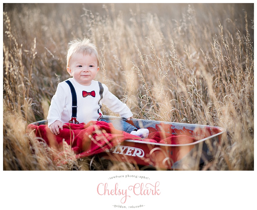 Denver Baby Photographer Red Wagon
