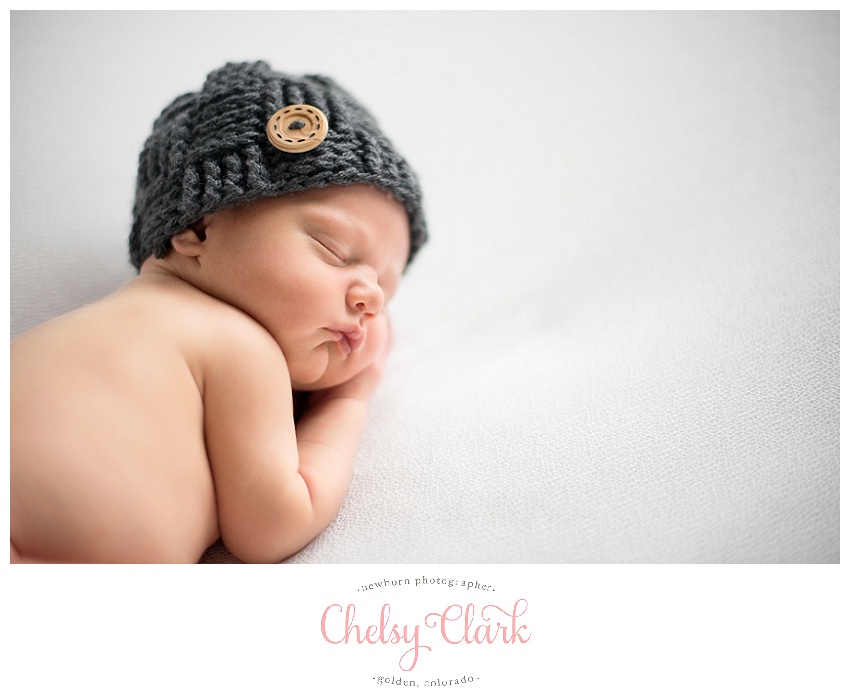 Button Hat Newborn Denver Photographer